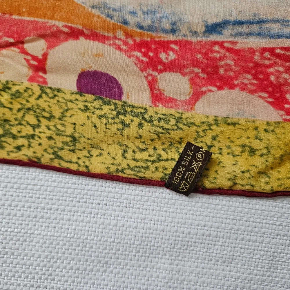 Gustav‎ Klimt Art Print Silk Scarf Women Multicolor Oblong Hand Rolled Edges